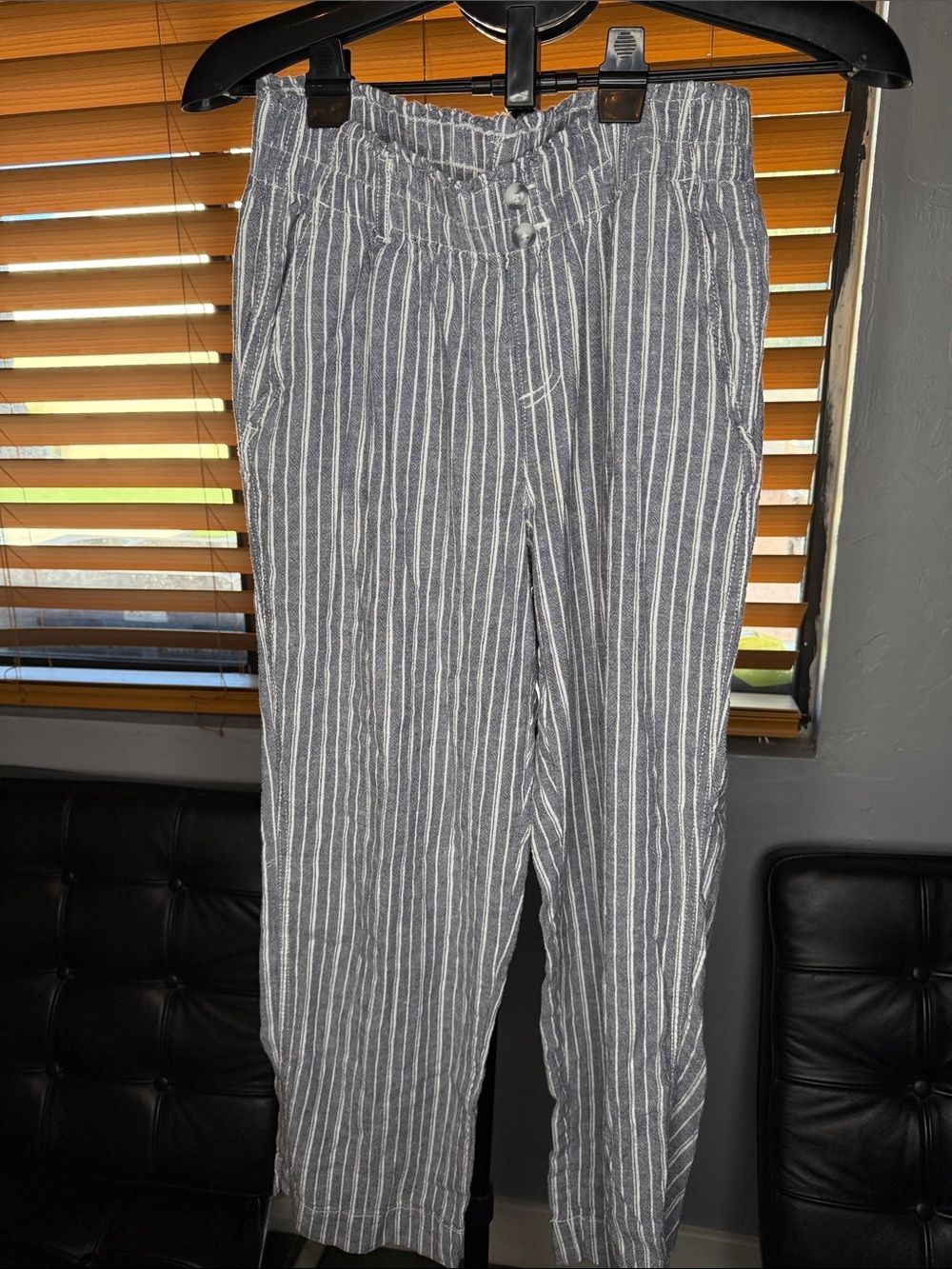 Briggs New York Gray and White Pinstripe Chinos